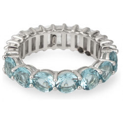 Holy Silver Кольцо дорожка из серебра с голубыми и белыми кристаллами разной формы 457688