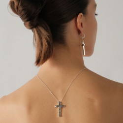 AMARIN Jewelry Серебряная подвеска крест на цепочке из коллекции My Body Business 464022