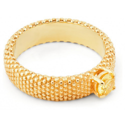 KRASHE jewellery Позолоченное кольцо «Золотые мурашки» с желтым фианитом 463981