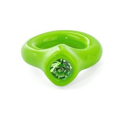 de formee Зеленое кольцо из полимерной глины с зеленым стразом 27230