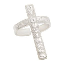 AMARIN Jewelry Кольцо крест из серебра коллекции My Body Business 87048