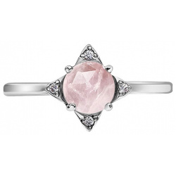 Moonka Серебряное кольцо The Rose с розовым кварцем 439005