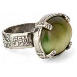 Gem Kingdom Кольцо из серебра с зеленой стеклянной вставкой  тигровый глаз 458418