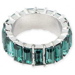 Herald Percy Серебристое кольцо с зелеными кристаллами 114474