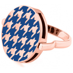 LUTA Jewelry Покрытое розовым золотом двустороннее серебряное кольцо серьга с узором «гусиная лапка» из флуоресцентной эмали 440886