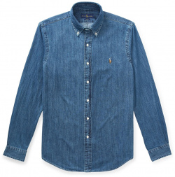 Рубашка узкого покроя из джинсовой ткани XL синий LaRedoute 350177394