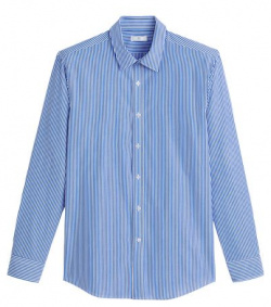 Рубашка узкая Signature французский воротник 41/42 синий LaRedoute 350225070