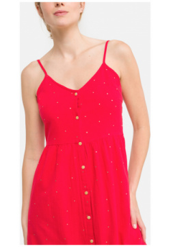 Платье короткое с принтом в горошек на тонких бретелях S красный LaRedoute 350260363, размер: S