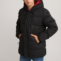 Куртка стеганая Signature утепленная с капюшоном 18 лет  180 см черный LaRedoute 350226302
