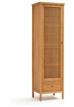 Шкаф с 1 дверкой из массива сосны и плетеного материала Gabin единый размер бежевый LaRedoute 350226188