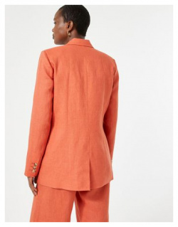 Длинный пиджак из льна 50 (FR)  56 (RUS) оранжевый LaRedoute 350243762