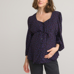 Блузка для периода беременности с цветочным принтом 46 (FR)  52 (RUS) черный LaRedoute 350270674