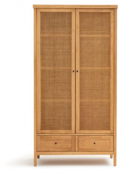 Шкаф с 2 дверками из массива сосны и плетеного материала Gabin единый размер бежевый LaRedoute 350226189