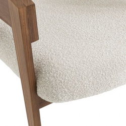 Кресло из ореха с обивкой махровой ткани Charly единый размер бежевый LaRedoute 350297806