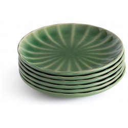 Комплект из шести тарелок десертных керамики Yona единый размер зеленый LaRedoute 350295446