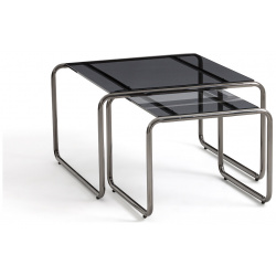 Комплект из 2 журнальных столов закаленного стекла Neso единый размер черный LaRedoute 350274040, размер: единый ...