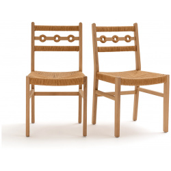 Комплект из стульев дуба и плетеного материала Menorca единый размер каштановый LaRedoute 350232869