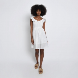 Платье с английской вышивкой M белый LaRedoute 350310114