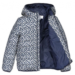 Куртка стеганая легкая с капюшоном и цветочным принтом 10 лет  138 см синий LaRedoute 350283947