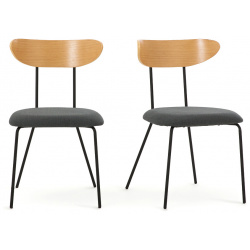 2 винтажных металлических стула Brooklyn единый размер серый LaRedoute 350118027
