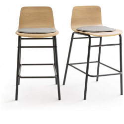 Комплект из 2 барных стульев средней высоты Blutante единый размер черный LaRedoute 350124114
