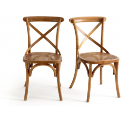 Комплект из 2 стульев дерева и плетения Cedak единый размер каштановый LaRedoute 350083000, размер: единый ...