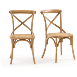 Комплект из 2 стульев дуба и плетеного ротанга Cedak единый размер каштановый LaRedoute 350156347