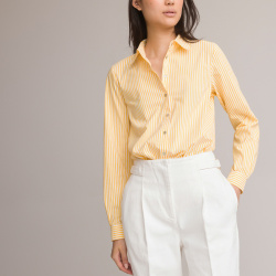 Блузка в полоску с длинными рукавами 48 (FR)  54 (RUS) желтый LaRedoute 350311075