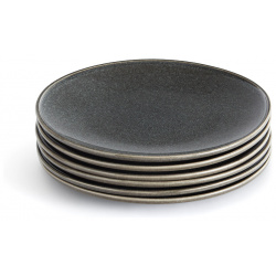 Комплект из шести тарелок десертных керамики Onda единый размер серый LaRedoute 350315619