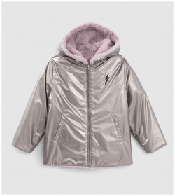 Куртка стеганая с капюшоном металлическим отливом 6 лет  114 см розовый LaRedoute 350326906