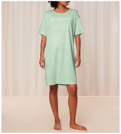 Ночная рубашка с короткими рукавами Mindful 50 (FR)  56 (RUS) зеленый LaRedoute 350338172
