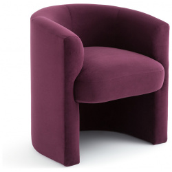 Кресло столовое из велюра Nolami единый размер красный LaRedoute 350335684