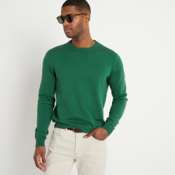 Пуловер с круглым вырезом из тонкого трикотажа XXL зеленый LaRedoute 350328142