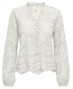 Блузка с V образным вырезом английская вышивка XS белый LaRedoute 350339561