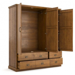 Шкаф 3 дверцы 4 ящика 23 пространства для одежды Lindley единый размер каштановый LaRedoute 324420864