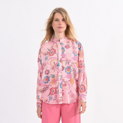 Блузка с рисунком и длинными рукавами L розовый LaRedoute 350342259