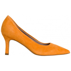 Туфли лодочки из кожи с заостренным мыском на каблуке 40 оранжевый LaRedoute 350340228