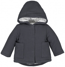 Пальто с капюшоном из хлопчатобумажной газовой ткани  1 мес 54 см серый LaRedoute 350203333
