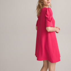Платье короткое с V образным вырезом короткие рукава  46 розовый LaRedoute 350291338