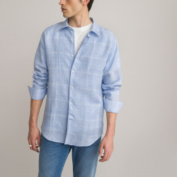 Рубашка узкого покроя с длинными рукавами  39/40 синий LaRedoute 350293212 О