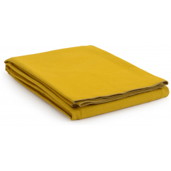 Покрывало из фактурного хлопка горчичного цвета с контрастным кантом коллекции Essential  180 x 250 см желтый LaRedoute 350332663
