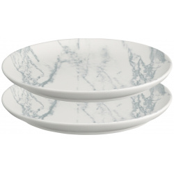Набор тарелок Marble 21 см 2 шт  единый размер серый LaRedoute 350342935