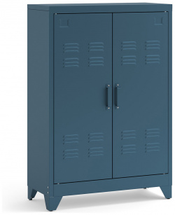 Шкаф низкий с 2 дверками из металла Hiba единый размер синий LaRedoute 324398960