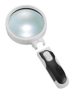 Лупа Kromatech ручная круглая 16x  37 мм с подсветкой (2 LED) черно белая 77337B (Кроматек) 72314