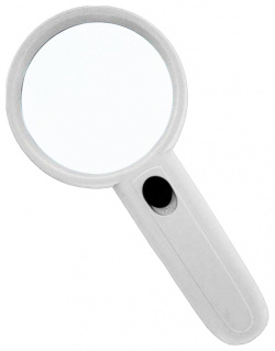 Лупа Kromatech ручная круглая 4х  65 мм с подсветкой (2 LED) белая MG6B 4 (Кроматек) 67328
