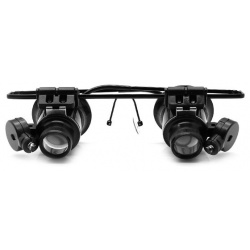 Лупа очки Kromatech налобная бинокулярная 20x  с подсветкой (2 LED) MG9892A II (Кроматек) 67334