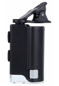 Микроскоп карманный Kromatech 60–100x мини  с креплением для смартфона подсветкой (1 LED) и ультрафиолетом (7751W) (Кроматек) 69517