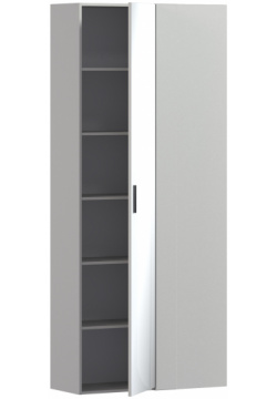 Шкаф приставной Милан СБ 3258 Серый с зеркальным фасадом Столплит 1325800000011