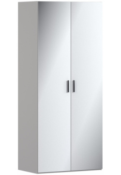 Шкаф 2 дверный Милан СБ 3263 Серый с зеркальным фасадом Столплит 1326300000011 