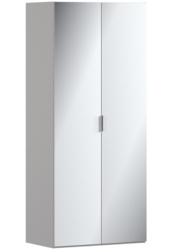 Шкаф 2 дверный Милан СБ 3263 Серый с зеркальным фасадом Столплит 1326300000011
